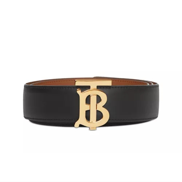 Burberry Black or Brown Reversible Belt with Gold Buckle - Picture 7 of 9